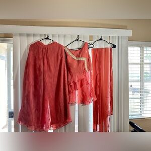 Charming Peach Traditional Indian Lehenga Set